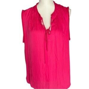 Gibson Latimer Vibrant Pink Sleeveless Blouse